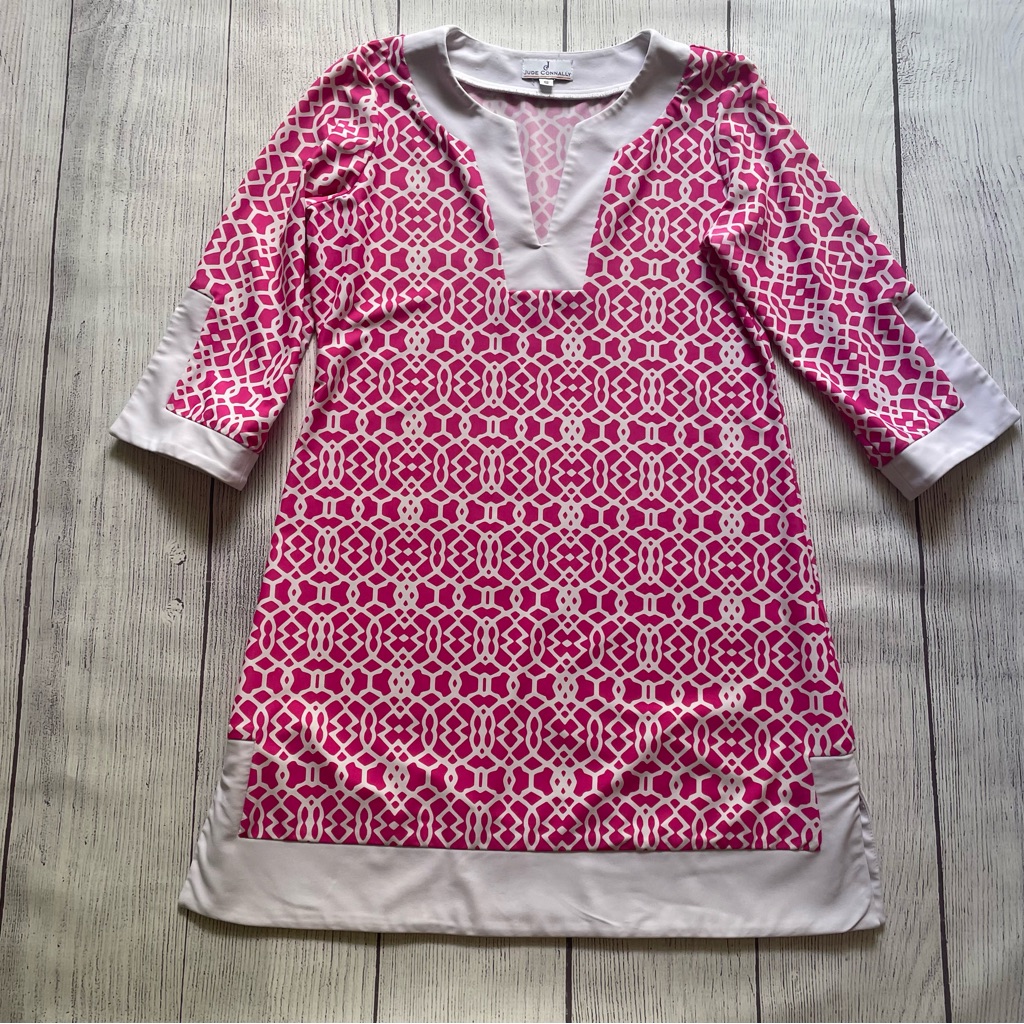 Jude Connelly Mega Pink Geometric Print Dress Size Small